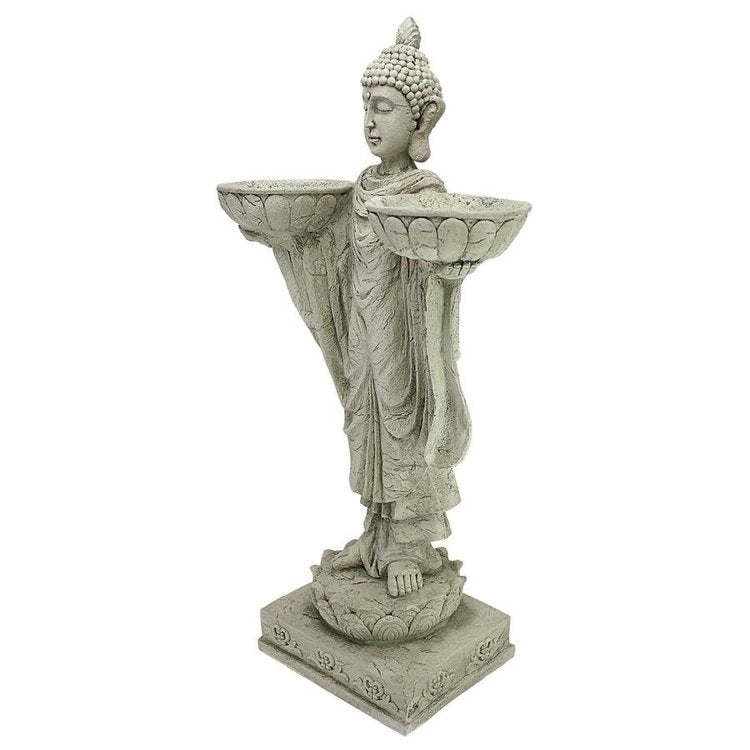 ALDO Décor>Artwork>Sculptures & Statues Buddha with Two Candle Holder Bowls Zen Garden Statue