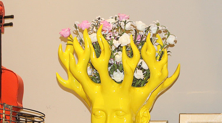ALDO Decor > Artwork > Sculptures & Statues Designer Modern Style Human Head Large Vase Statue