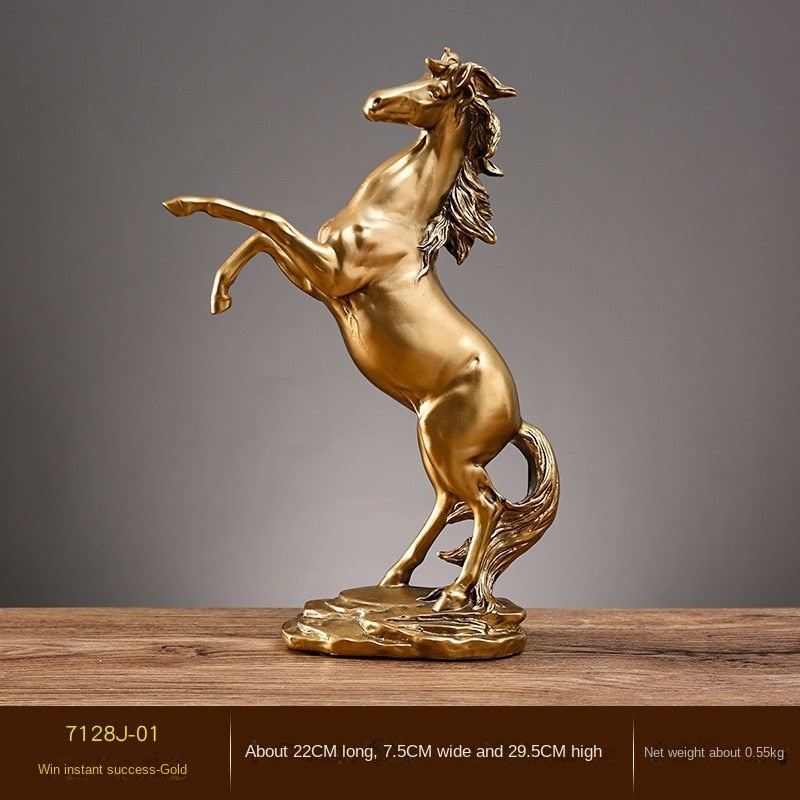 ALDO Décor>Artwork>Sculptures & Statues Gold / 30.5cm/14"inches H x 17cm/ 7" Inches L x 8cm / 3.15" Inches W Grande Mustang Stallion Horse Large Desktop Sculpture Statue
