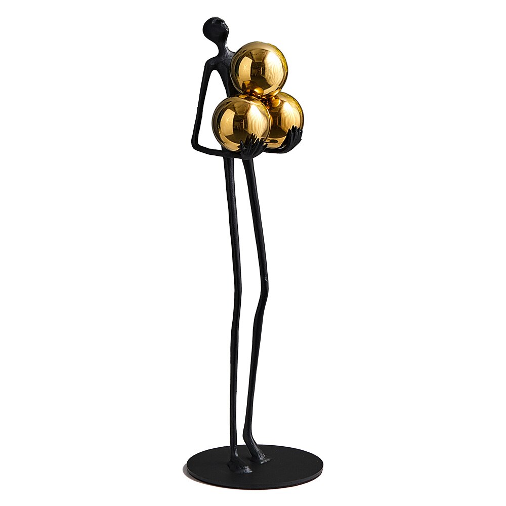 ALDO Décor>Artwork>Sculptures & Statues Modern Desktop Sculpture Man with Golden Balls Statue