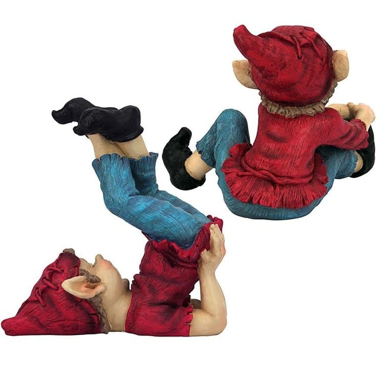 ALDO Décor>Artwork>Sculptures & Statues Playful Gnomes Garden Statues Set of Two