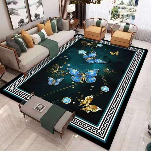 ALDO Decor > Rugs 2 feet Wide x 3 feet Long / Polyester / Multicolor Modern 3D Design Butterfly's Luxury Non-Slip Rug Carpet