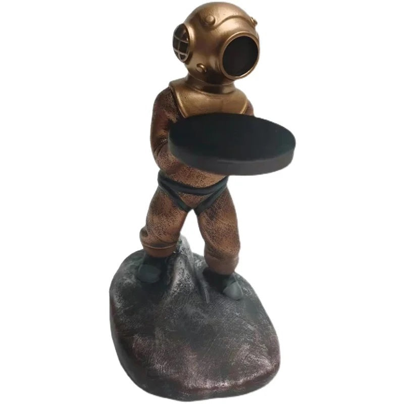 ALDO Décor > Watches Bronze Diver Watch Holder Charger Organizer with Plexiglass Display Bracket and Charging Cable