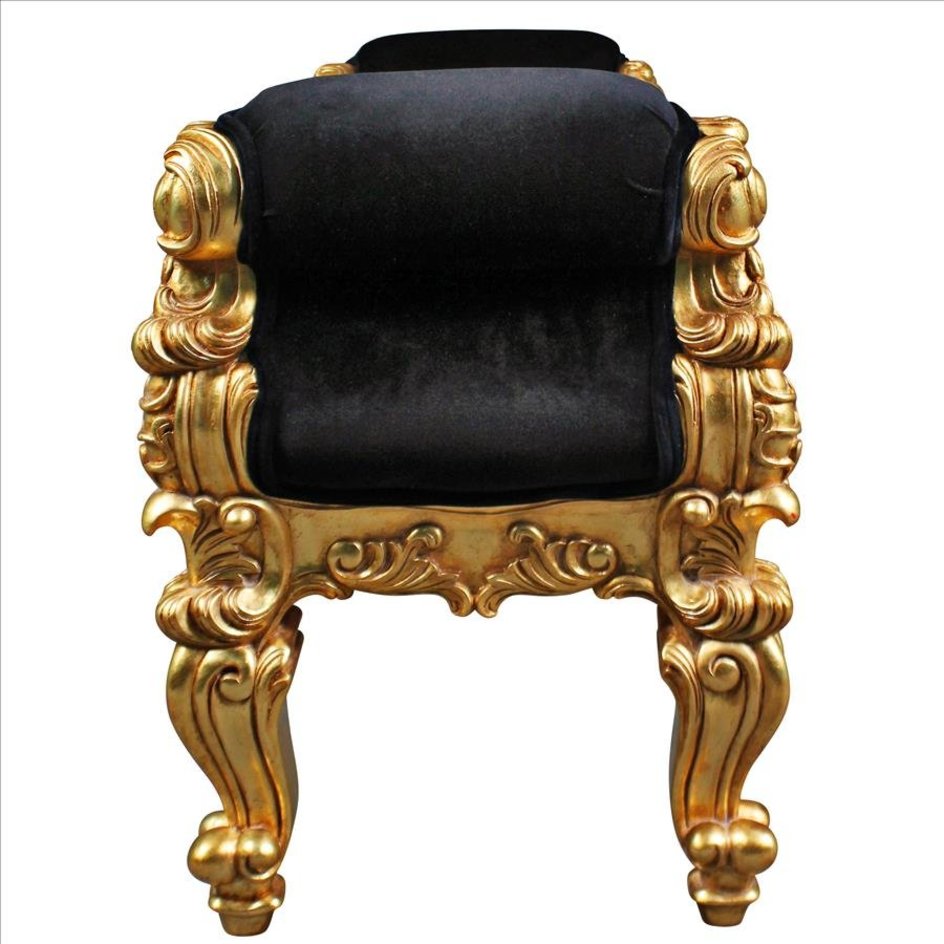 Aldo Furniture Home And Garden Decoration Décor Chair & Sofa Cushions French Style Hand-carved Solid Mahogany Real Gold Leaf Finish Double Rolled Arm Bench