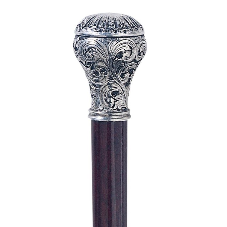 ALDO Health Care Mobility & Accessibility Canes & Walking Sticks 35.5"H / NEW / Wood Italian Solid Hardwood Ornamental Classic Flamboyant Ball Pewter Walking Stick Collectible Gift