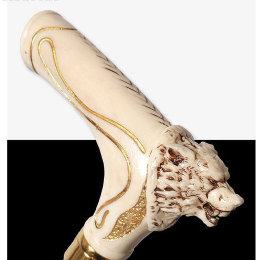 ALDO Health Care Mobility & Accessibility Canes & Walking Sticks Collectible Wolf-Head With Gold Pattern Wallking Stick For Men And Women
