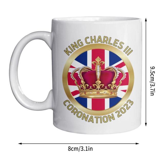 ALDO Hobbies & Creative Arts > Collectibles > Collectible Coins & Currency 9.5*height 8cm/3.7*3.1in / 2 / Ceramic Great Britain King 2023 Charles III Coronation Mug