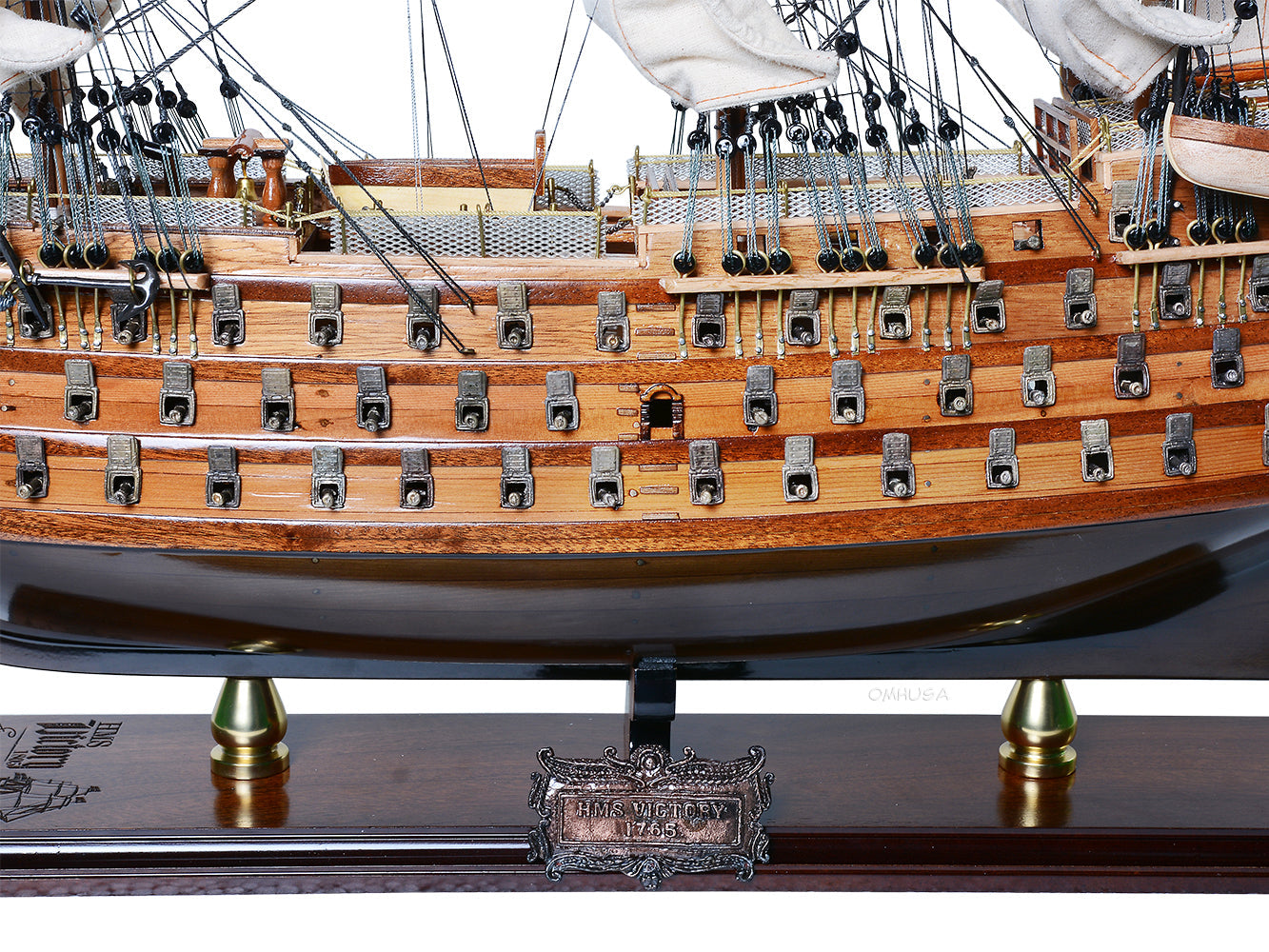 ALDO Hobbies & Creative Arts> Collectibles> Scale Model HMS Victory Admiral Nelsons Flagship Tall Ship Limited Edition Full Crooked Sails Wood Model Sailboat Assembled