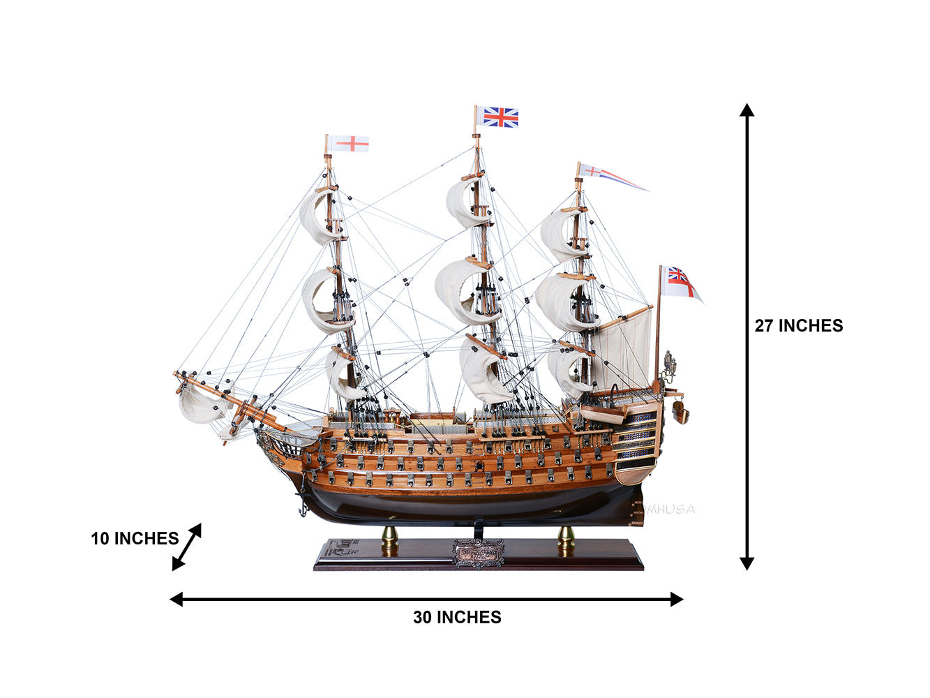 ALDO Hobbies & Creative Arts> Collectibles> Scale Model HMS Victory Admiral Nelsons Flagship Tall Ship Limited Edition Full Crooked Sails Wood Model Sailboat Assembled