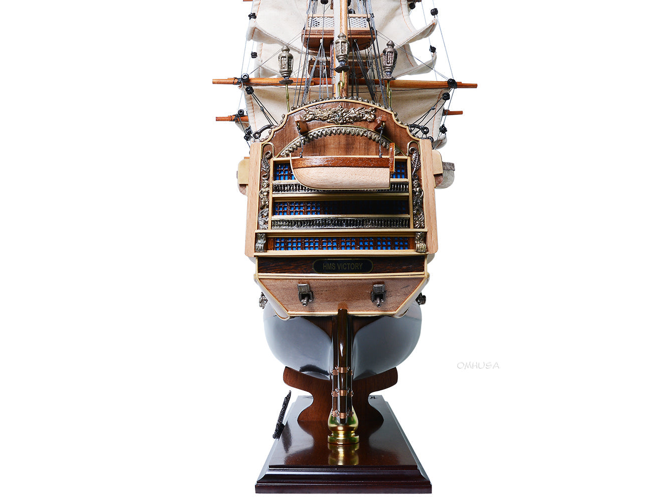 ALDO Hobbies & Creative Arts> Collectibles> Scale Model HMS Victory Admiral Nelsons Flagship Tall Ship Limited Edition Full Crooked Sails Wood Model Sailboat Assembled