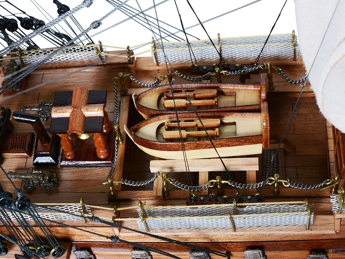 ALDO Hobbies & Creative Arts> Collectibles> Scale Model HMS Victory Admiral Nelsons Flagship Tall Ship Limited Edition Full Crooked Sails Wood Model Sailboat Assembled