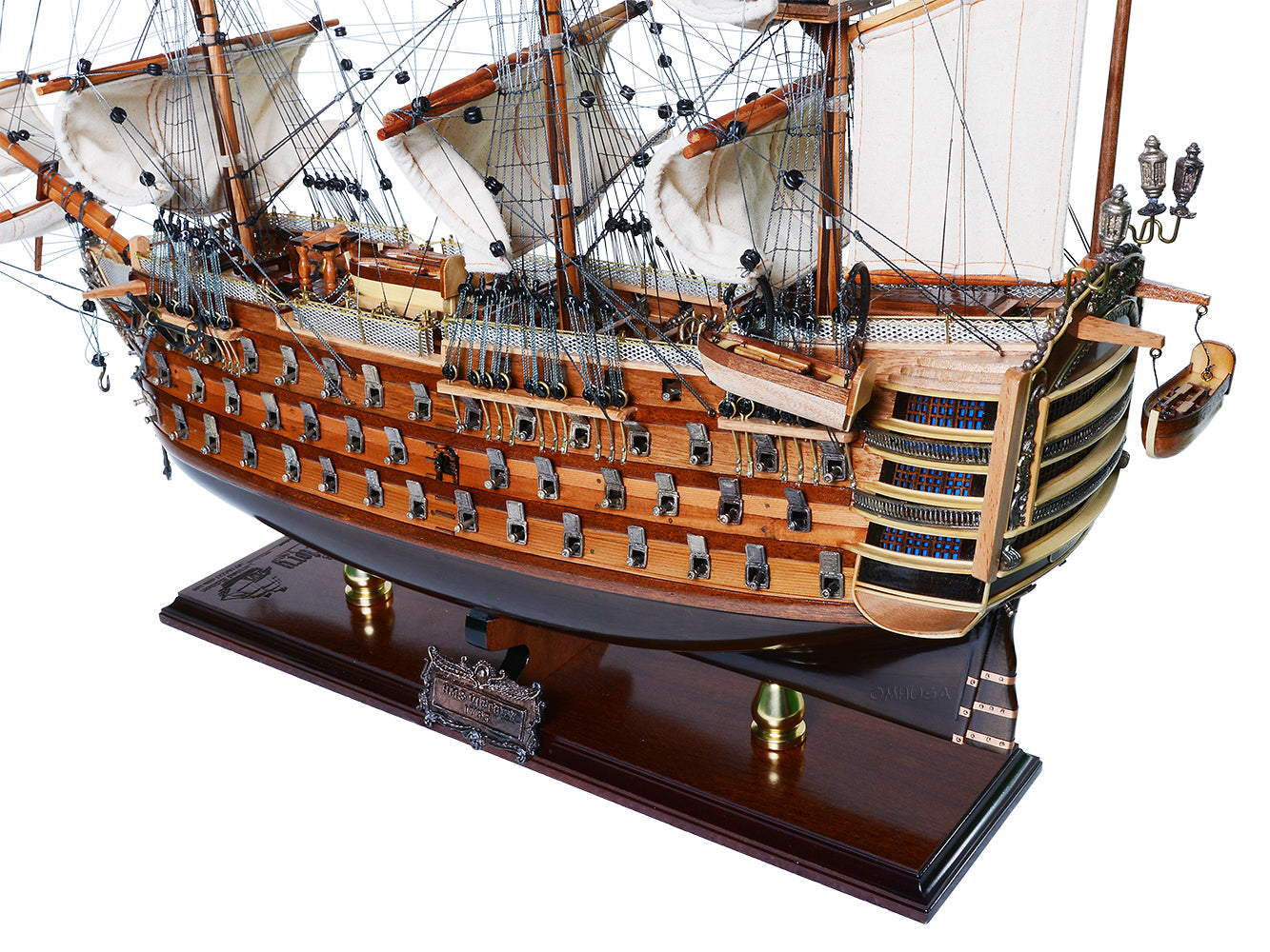ALDO Hobbies & Creative Arts> Collectibles> Scale Model HMS Victory Admiral Nelsons Flagship Tall Ship Limited Edition Full Crooked Sails Wood Model Sailboat Assembled