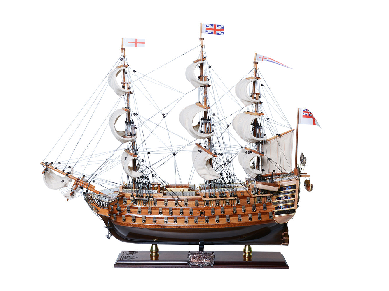 ALDO Hobbies & Creative Arts> Collectibles> Scale Model HMS Victory Admiral Nelsons Flagship Tall Ship Limited Edition Full Crooked Sails Wood Model Sailboat Assembled