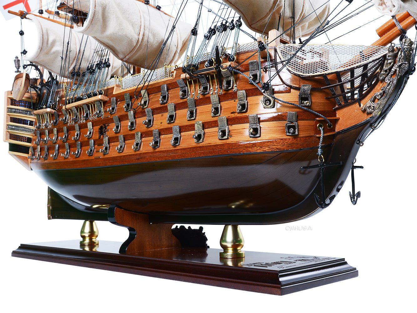 ALDO Hobbies & Creative Arts> Collectibles> Scale Model HMS Victory Admiral Nelsons Flagship Tall Ship Limited Edition Full Crooked Sails Wood Model Sailboat Assembled