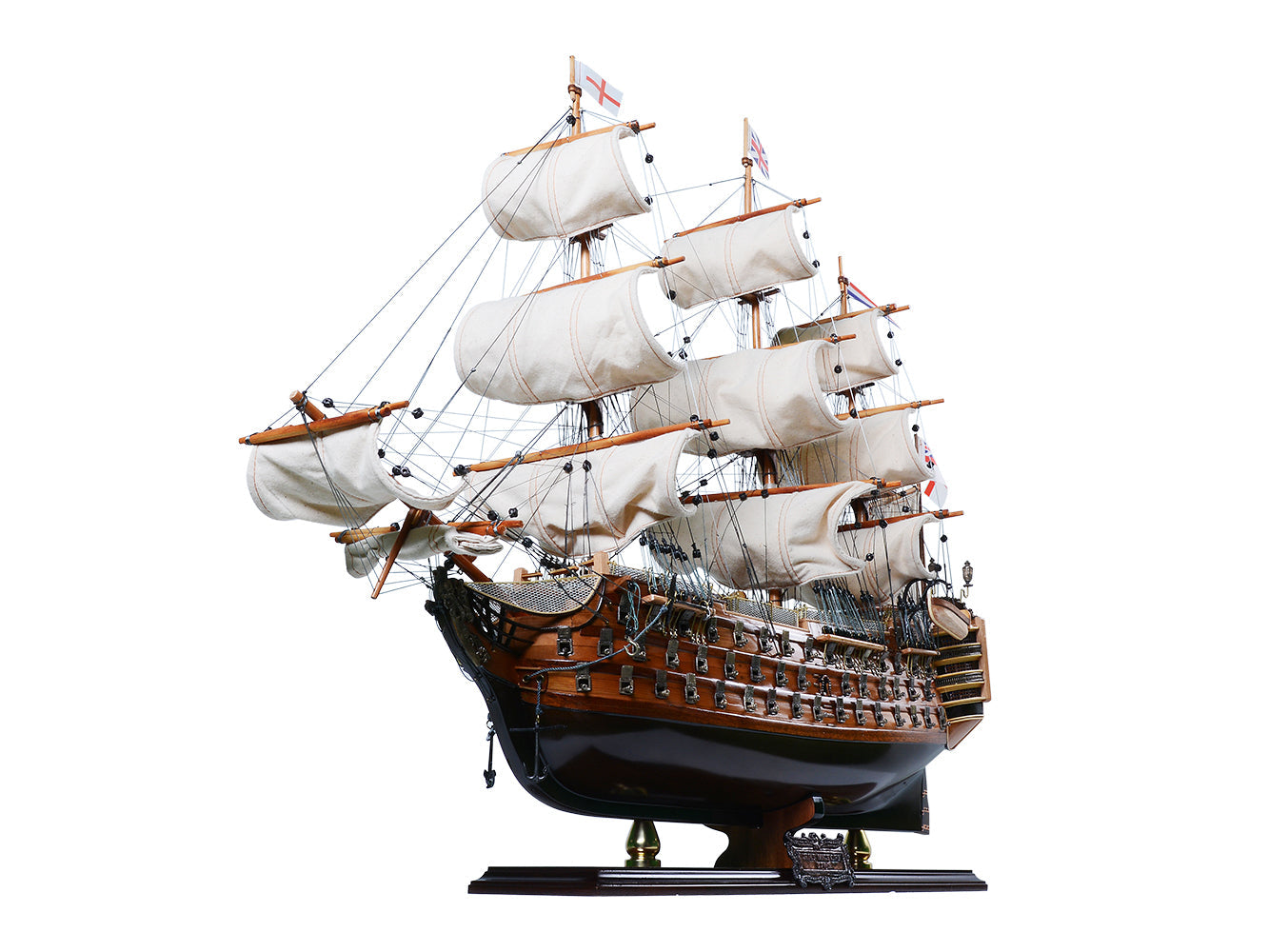 ALDO Hobbies & Creative Arts> Collectibles> Scale Model HMS Victory Admiral Nelsons Flagship Tall Ship Limited Edition Full Crooked Sails Wood Model Sailboat Assembled