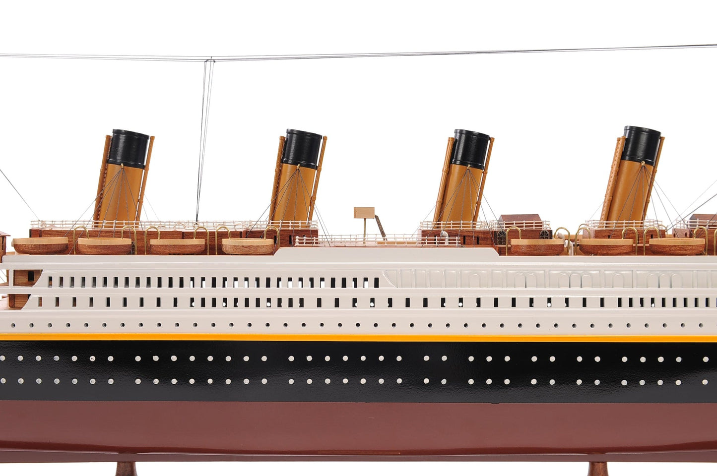 ALDO Hobbies & Creative Arts> Collectibles> Scale Model L: 25 W: 3.5 H: 10 Inches / NEW / Wood RMS Titanic Painted Small Passenger Ship Ocean Liner Wood Model Assembled