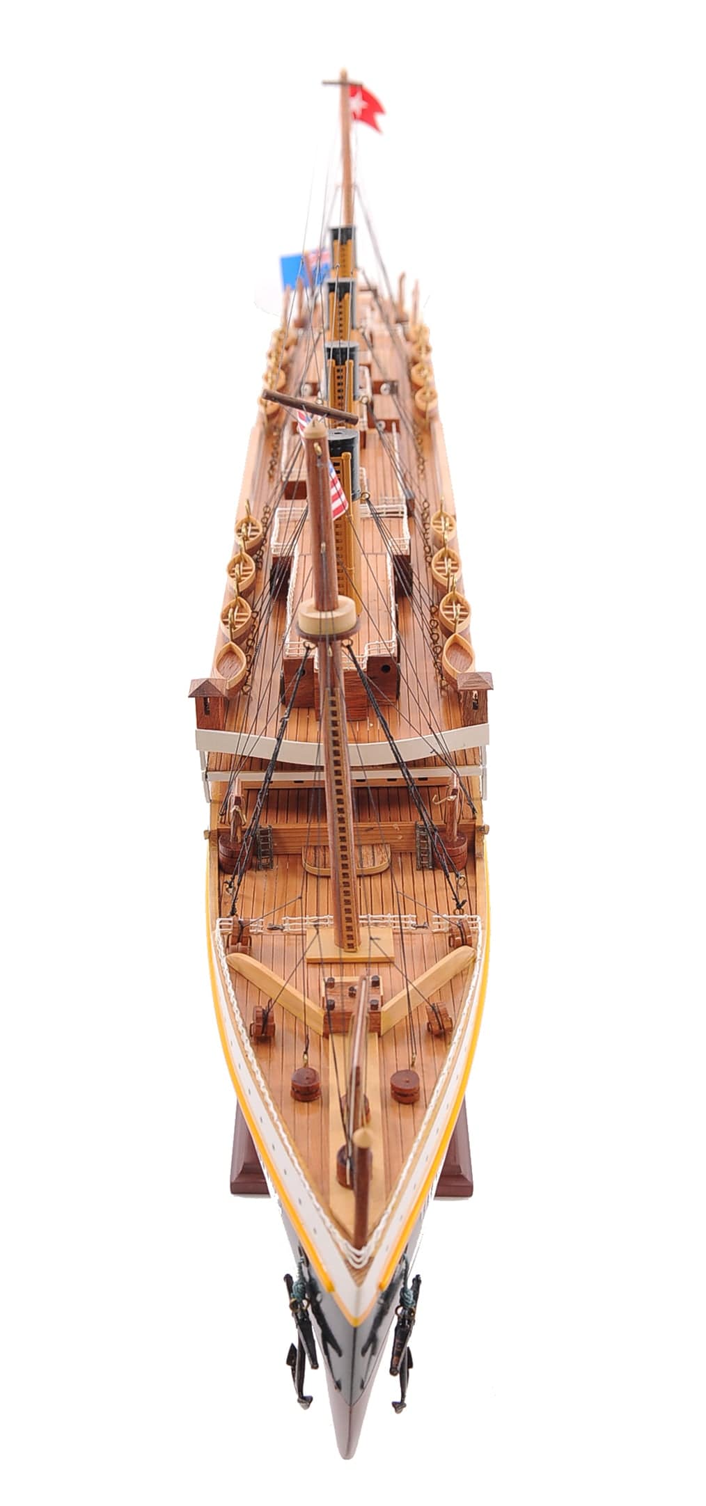 ALDO Hobbies & Creative Arts> Collectibles> Scale Model L: 25 W: 3.5 H: 10 Inches / NEW / Wood RMS Titanic Painted Small Passenger Ship Ocean Liner Wood Model Assembled