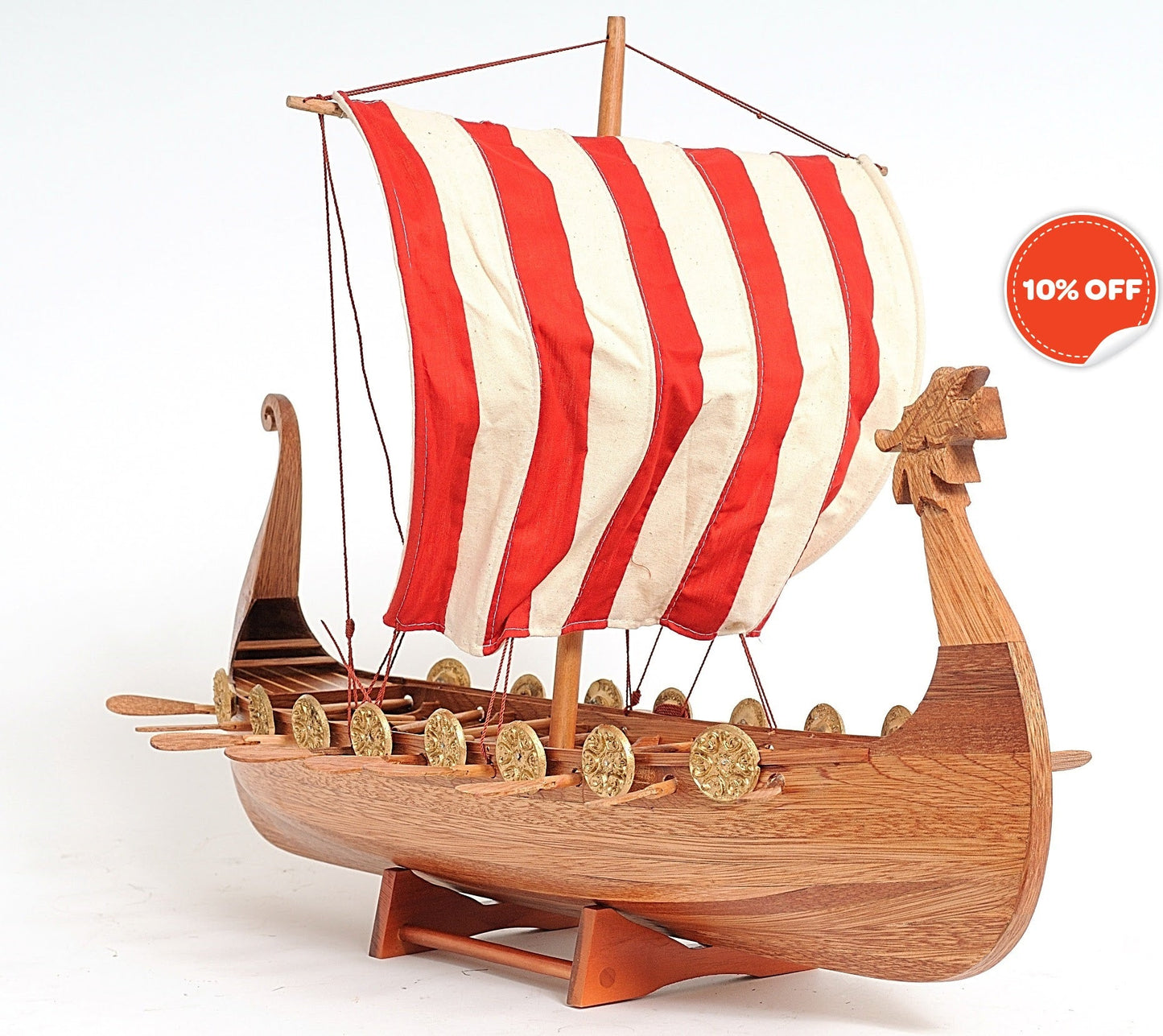 ALDO Hobbies & Creative Arts> Collectibles> Scale Model L: 25 W: 7 H: 20 Inches / NEW / wood Drakkar Viking Longship Historic Replica Wood Model Sailboat Assembled