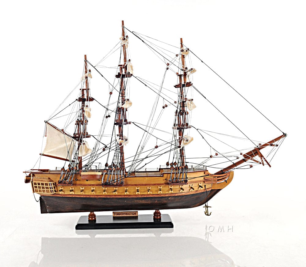 ALDO Hobbies & Creative Arts> Collectibles> Scale Model L: 26.5 W: 11 H: 49.75 Inches / NEW / Wood USS Constitution Tall Ship Wood Small Model Sailboat Assembled with Floor Display Case