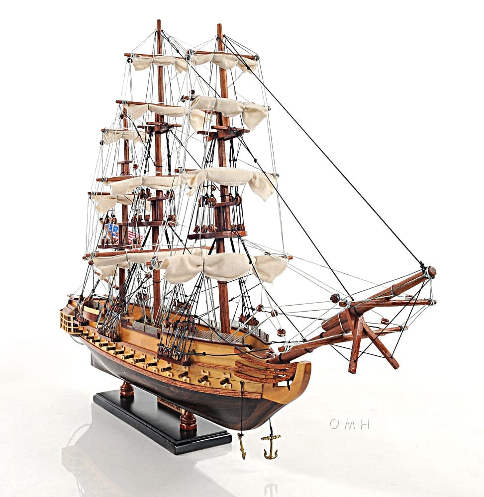 ALDO Hobbies & Creative Arts> Collectibles> Scale Model L: 26.5 W: 11 H: 49.75 Inches / NEW / Wood USS Constitution Tall Ship Wood Small Model Sailboat Assembled with Floor Display Case