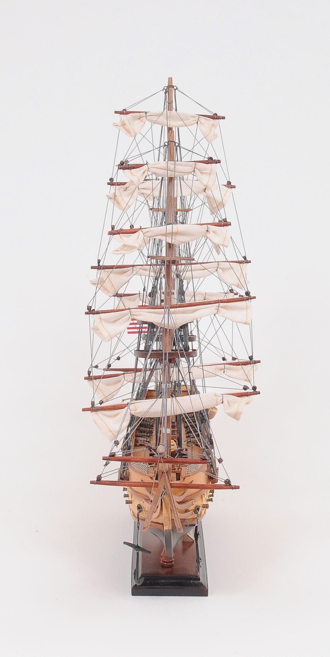 ALDO Hobbies & Creative Arts> Collectibles> Scale Model L: 26.5 W: 11 H: 49.75 Inches / NEW / Wood USS Constitution Tall Ship Wood Small Model Sailboat Assembled with Floor Display Case