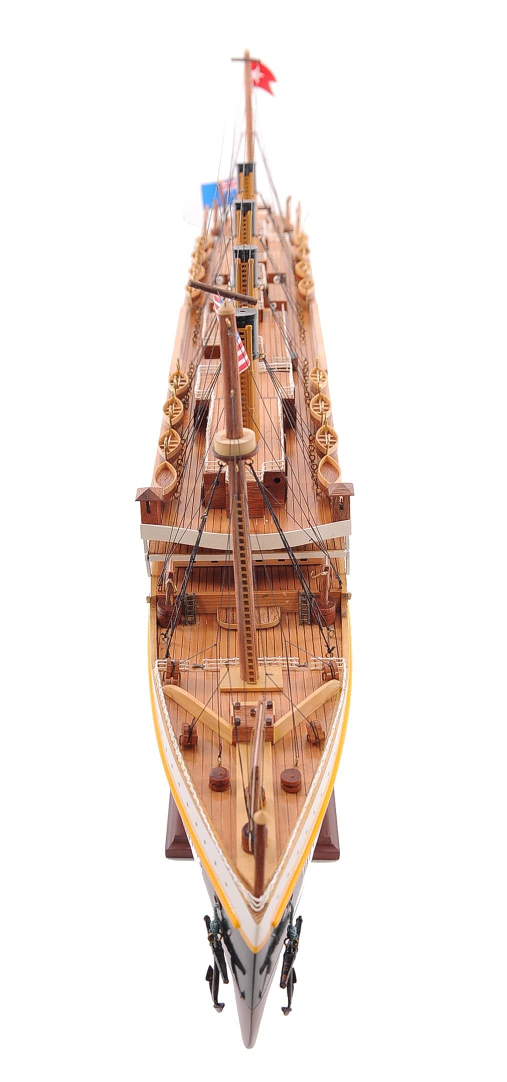 ALDO Hobbies & Creative Arts> Collectibles> Scale Model L: 32 W: 4 H: 11 Inches / NEW / Wood RMS Titanic Painted Medium Passenger Ship Ocean Liner Wood Model Assembled
