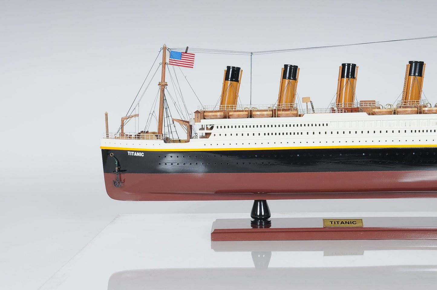 ALDO Hobbies & Creative Arts> Collectibles> Scale Model L: 32 W: 4 H: 13 Inches / NEW / Wood RMS Titanic Painted Medium With lights Passenger Ship Ocean Liner Wood Model Assembled