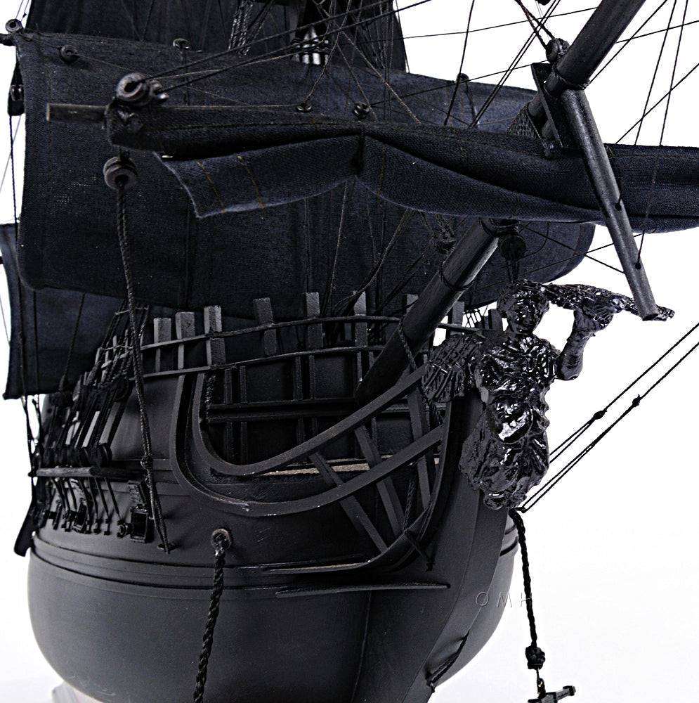 ALDO Hobbies & Creative Arts> Collectibles> Scale Model L: 35.4 W: 13.5 H: 29.5 Inches / NEW / Wood Black Pearl Pirates of The Caribbean Medium Tall Ship Wood Model Sailboat With Table Top Display Case Front OpenAssembled