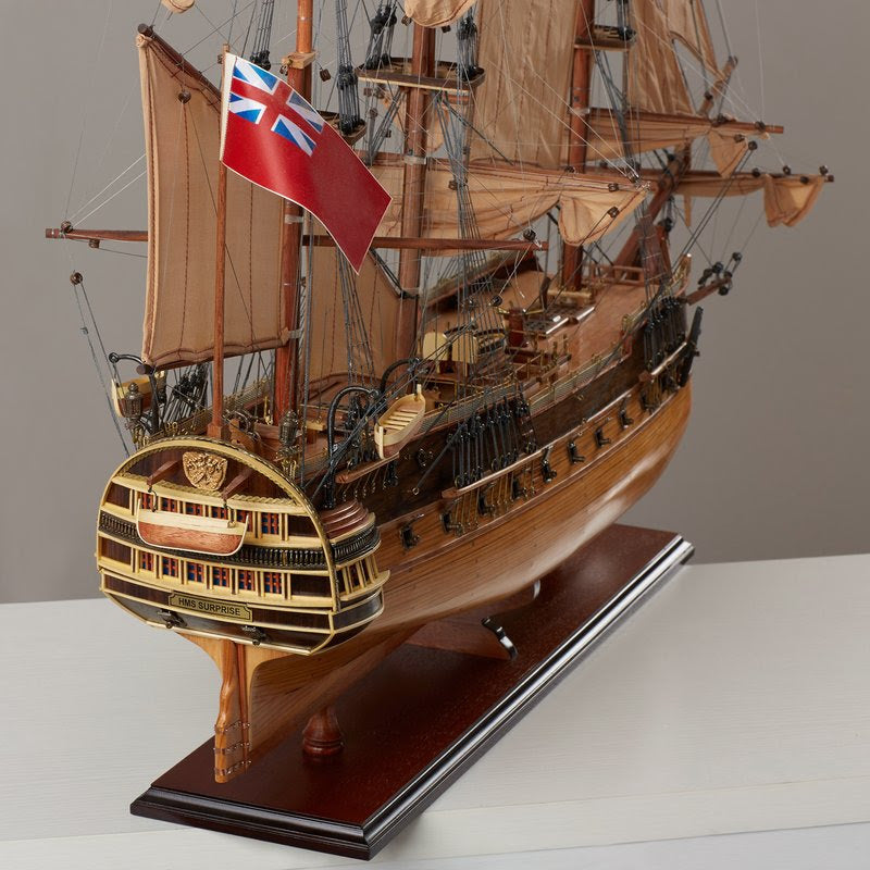 ALDO Hobbies & Creative Arts> Collectibles> Scale Model L: 40 W: 13.75 H: 39.25 Inches / new / wood HMS Surprise British Royal Navy Frigate Tall Ship Portrayed in the Movie Master and Commander Wood Model Sailboat Large With Floor Display Case