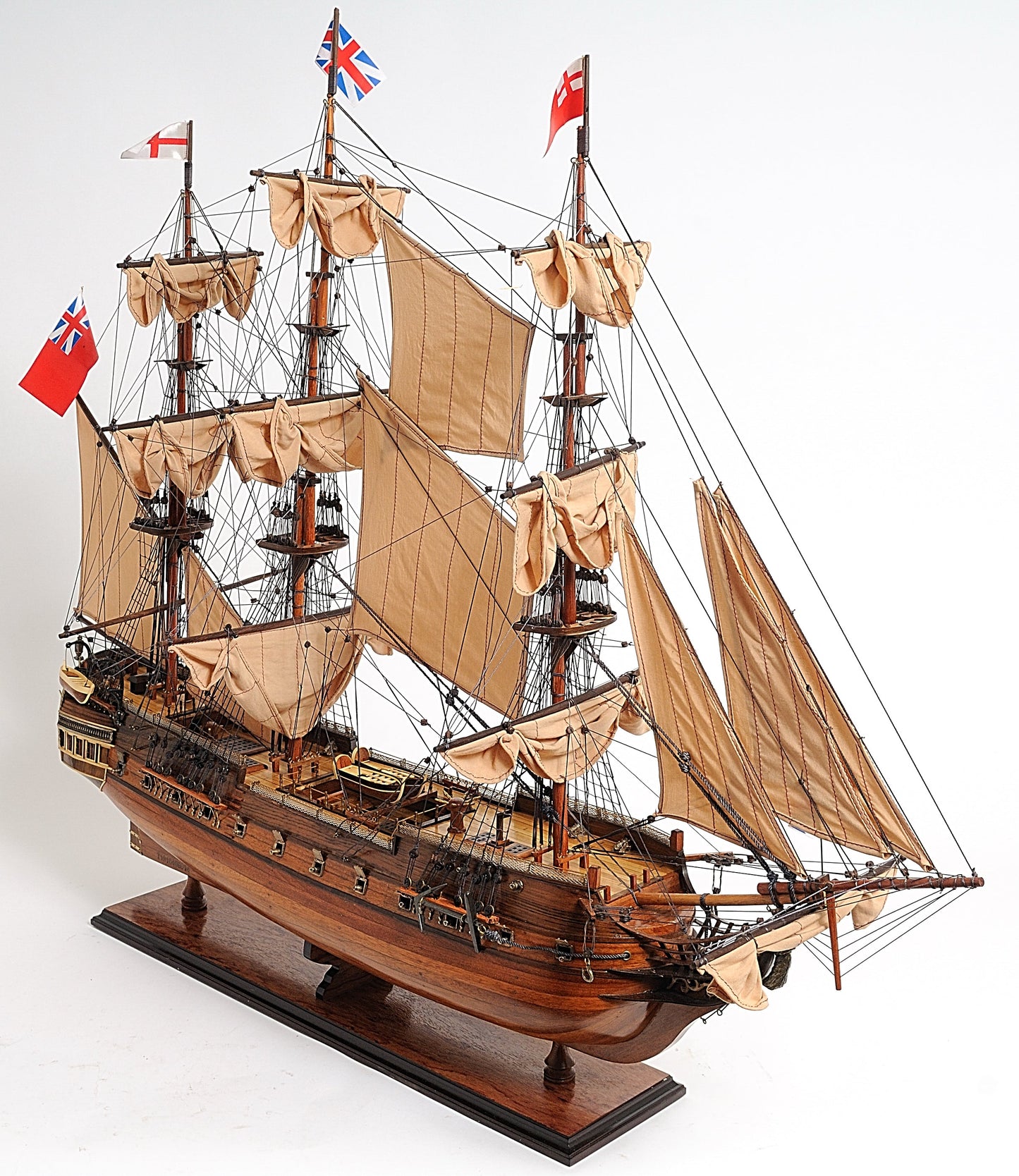 ALDO Hobbies & Creative Arts> Collectibles> Scale Model L: 40 W: 13.75 H: 39.25 Inches / new / wood HMS Surprise British Royal Navy Frigate Tall Ship Portrayed in the Movie Master and Commander Wood Model Sailboat Large With Table Top Display Case