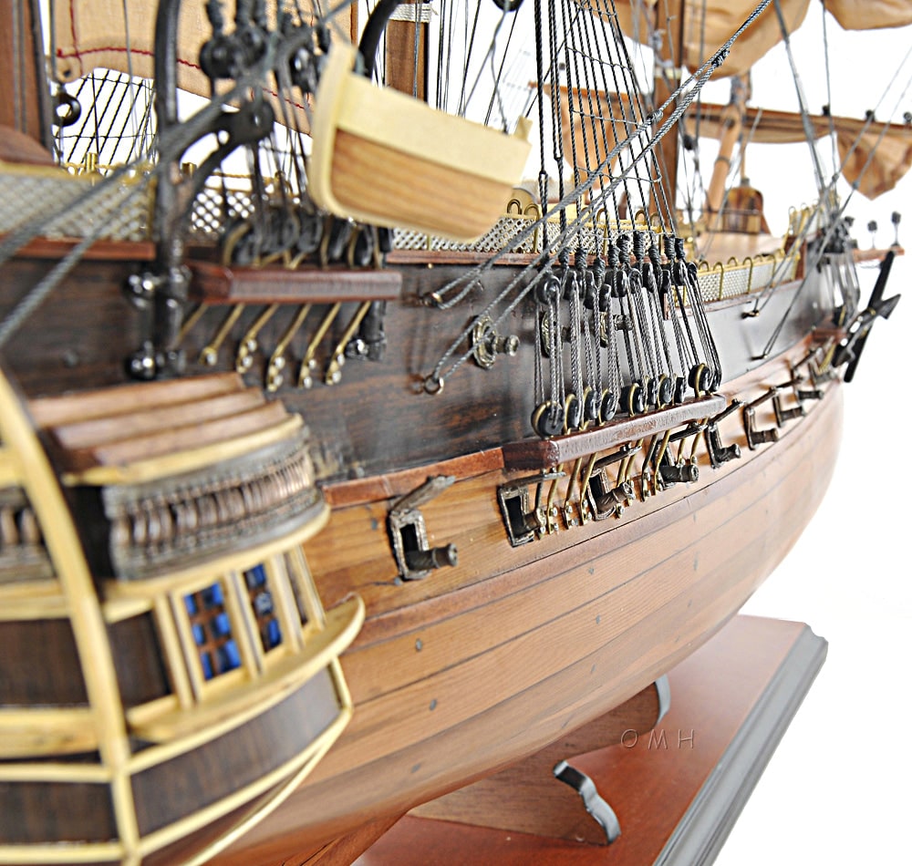 ALDO Hobbies & Creative Arts> Collectibles> Scale Model L: 40 W: 13.75 H: 39.25 Inches / new / wood HMS Surprise British Royal Navy Frigate Tall Ship Portrayed in the Movie Master and Commander Wood Model Sailboat Large With Table Top Display Case