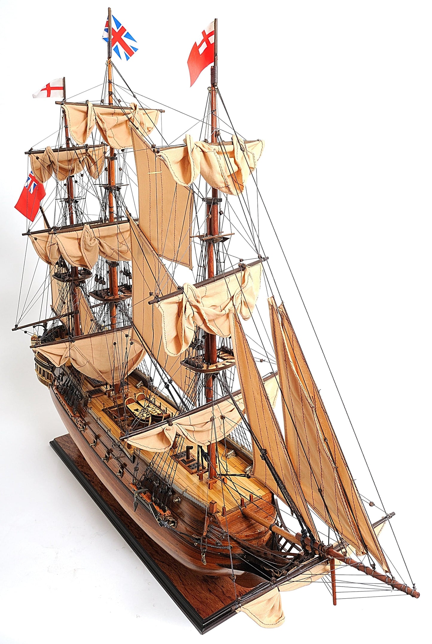 ALDO Hobbies & Creative Arts> Collectibles> Scale Model L: 40 W: 13.75 H: 39.25 Inches / new / wood HMS Surprise British Royal Navy Frigate Tall Ship Portrayed in the Movie Master and Commander Wood Model Sailboat Large With Table Top Display Case