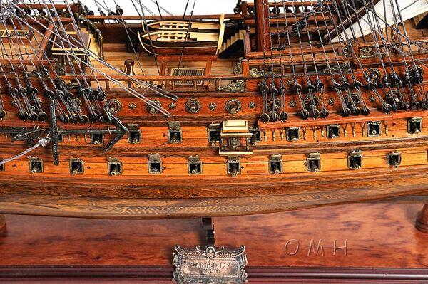 ALDO Hobbies & Creative Arts> Collectibles> Scale Model L: 40 W: 13.75 H: 39.25 Inches / NEW / Wood San Felipe Spanish Armada Galleon Large Tall Ship Exclusive Edition Large Wood Model Sailboat Assembled With Table Top Display Case