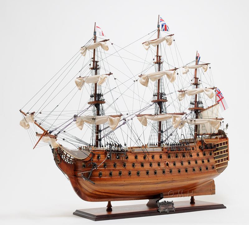 ALDO Hobbies & Creative Arts> Collectibles> Scale Model L: 40 W: 13.75 H: 69 Inches / Brown / Wood HMS Victory Admiral Nelson Flagship Tall Ship Large Sailboat Exclusive Edition Wood Model Assembled With Table Top Display Case