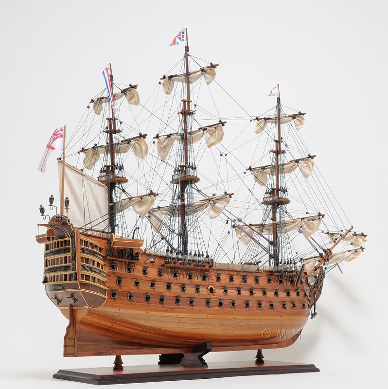 ALDO Hobbies & Creative Arts> Collectibles> Scale Model L: 40 W: 13.75 H: 69 Inches / Brown / Wood HMS Victory Admiral Nelson Flagship Tall Ship Large Sailboat Exclusive Edition Wood Model Assembled With Table Top Display Case