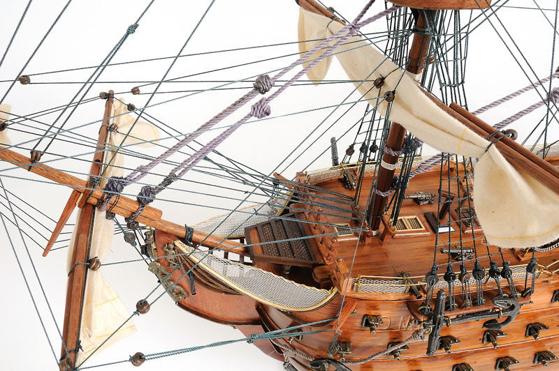 ALDO Hobbies & Creative Arts> Collectibles> Scale Model L: 40 W: 13.75 H: 69 Inches / Brown / Wood HMS Victory Admiral Nelson Flagship Tall Ship Large Sailboat Exclusive Edition Wood Model Assembled With Table Top Display Case