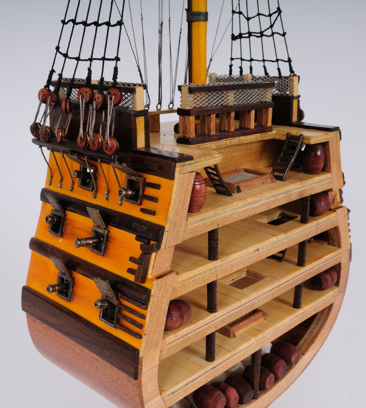 Aldo Hobbies & Creative Arts> Collectibles> Scale Model new / Wood / L: 12.25 W: 4 H: 35.25 Inches HMS Victory British Fighting Vessel Admiral Horatio Nelson’s flagship Tallship Cross Section Excusive Wood Model Sailboat Assembled