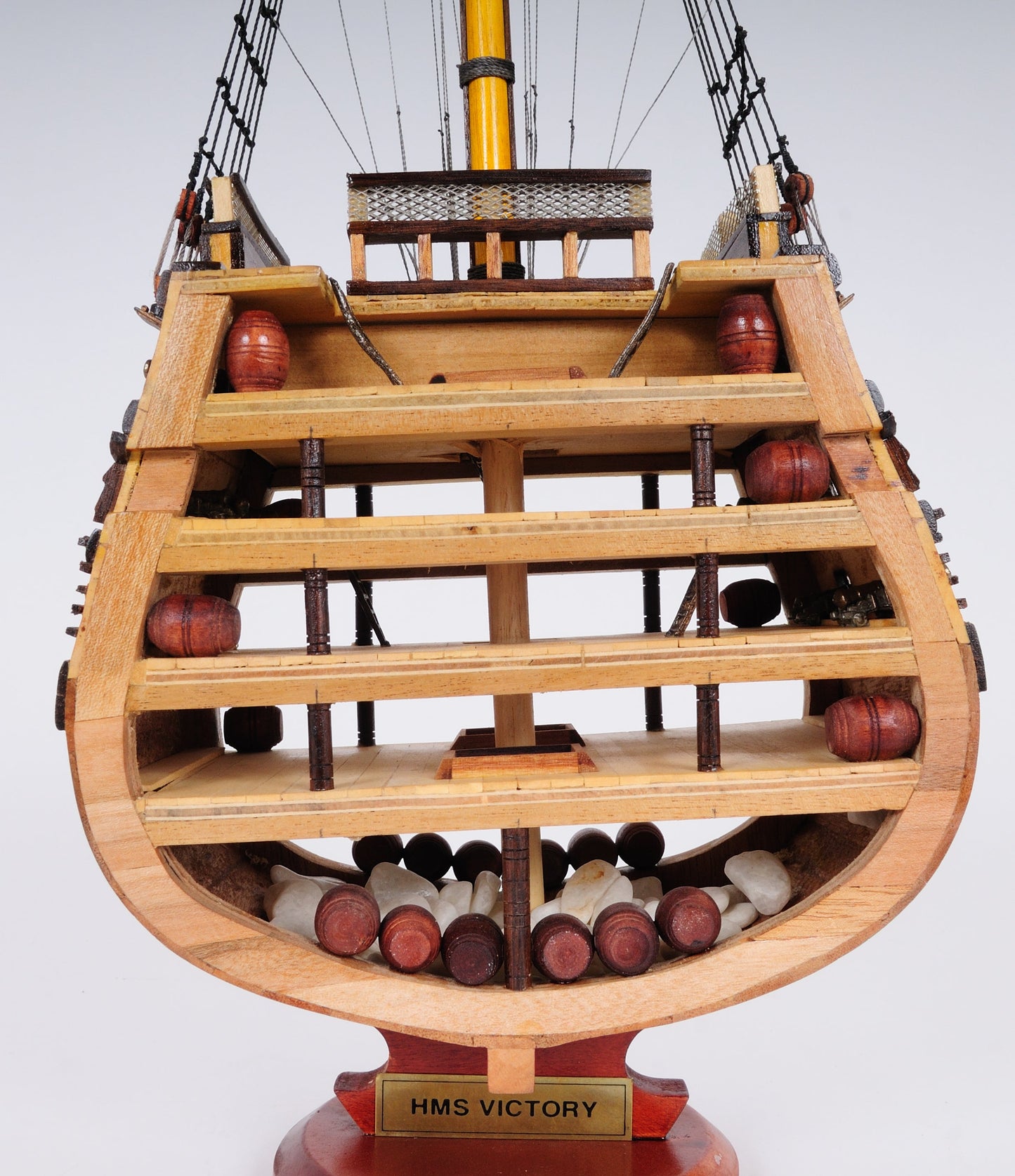 Aldo Hobbies & Creative Arts> Collectibles> Scale Model new / Wood / L: 12.25 W: 4 H: 35.25 Inches HMS Victory British Fighting Vessel Admiral Horatio Nelson’s flagship Tallship Cross Section Excusive Wood Model Sailboat Assembled