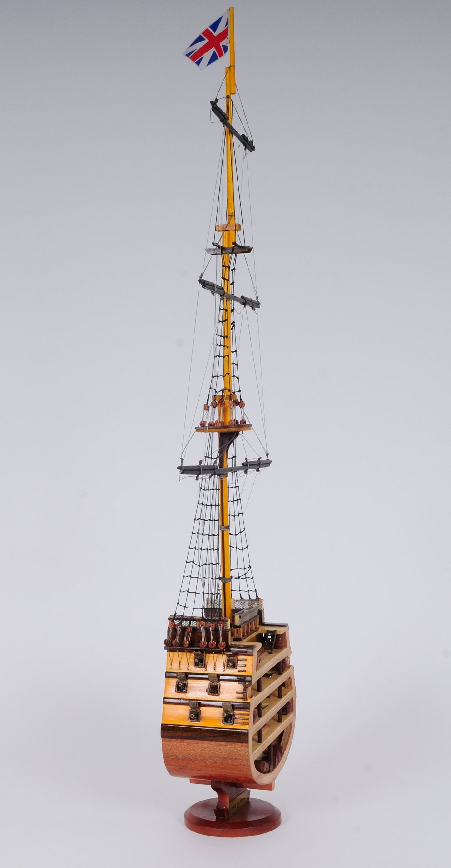 Aldo Hobbies & Creative Arts> Collectibles> Scale Model new / Wood / L: 12.25 W: 4 H: 35.25 Inches HMS Victory British Fighting Vessel Admiral Horatio Nelson’s flagship Tallship Cross Section Excusive Wood Model Sailboat Assembled
