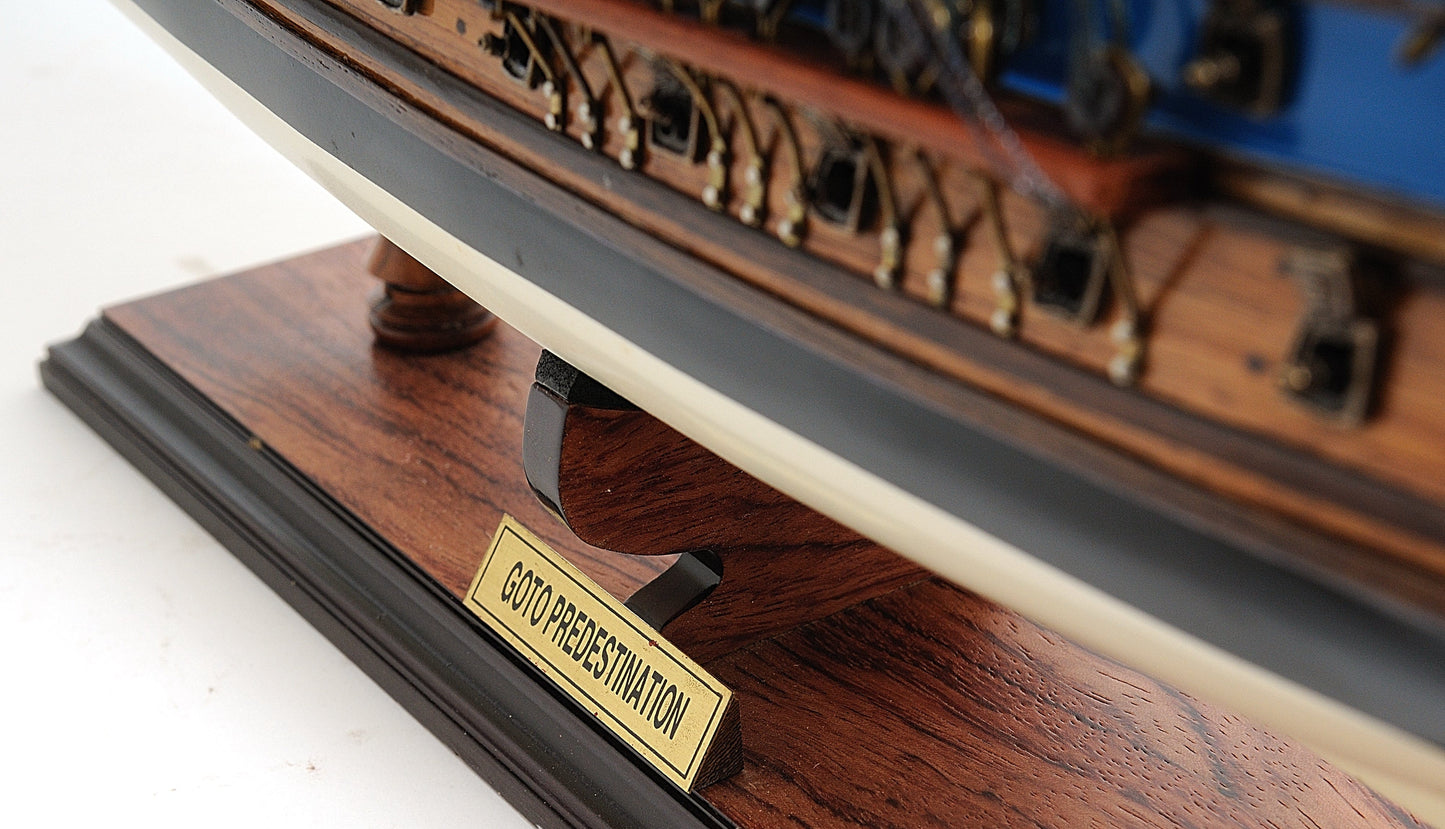 Aldo Hobbies & Creative Arts> Collectibles> Scale Model new / Wood / L: 22 W: 7.5 H: 21.5 Inches Peter the Great Flagship Tallship Providence of God Goto Predestination Excusive Edition Small Wood Model Sailboat Assembled