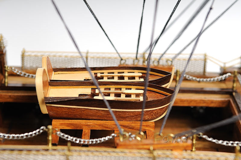 Aldo Hobbies & Creative Arts> Collectibles> Scale Model new / Wood / L: 35.4 W: 13.5 H: 29.5 Inches HMS Victory Midsize EE Tall Ship Wood Model Sailboat Assembled With Display Case Front Open and Glass