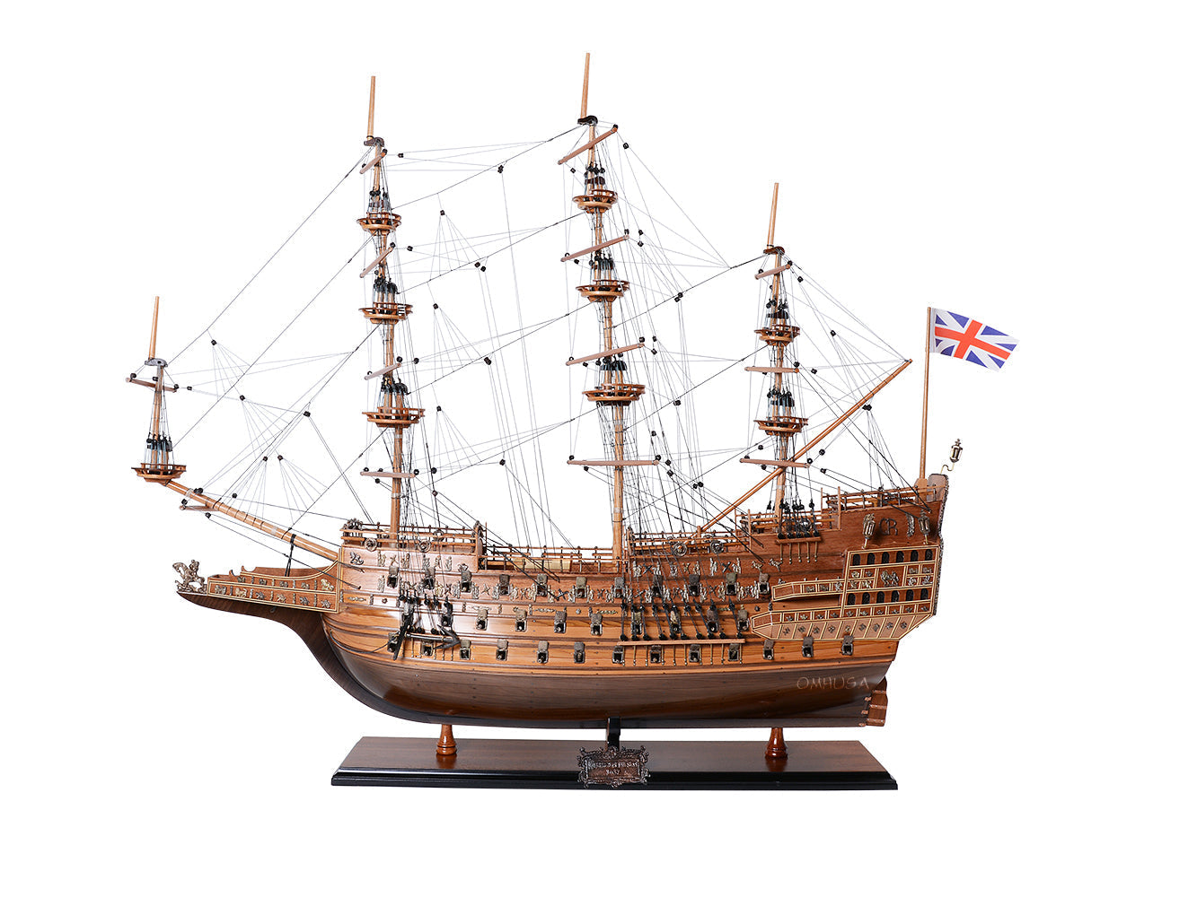 Aldo Hobbies & Creative Arts> Collectibles> Scale Model New / Wood / L: 35 W: 11.5 H: 32.5 Inches HMS Sovereign Of The Seas British Royal Navy Tall Ship Large E.E. Wood Model Sailboat No Sales Assembled