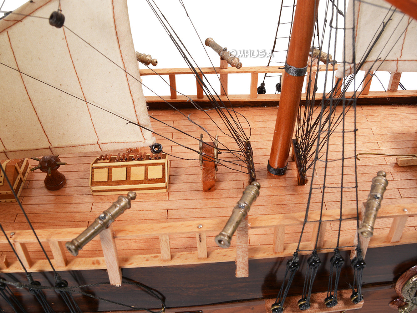 Aldo Hobbies & Creative Arts> Collectibles> Scale Model new / Wood / L: 38 W: 13 H: 32 Inches HMS Endeavour British Royal Navy James Cook Tall Ship Large Wood Model Sailboat Assembled