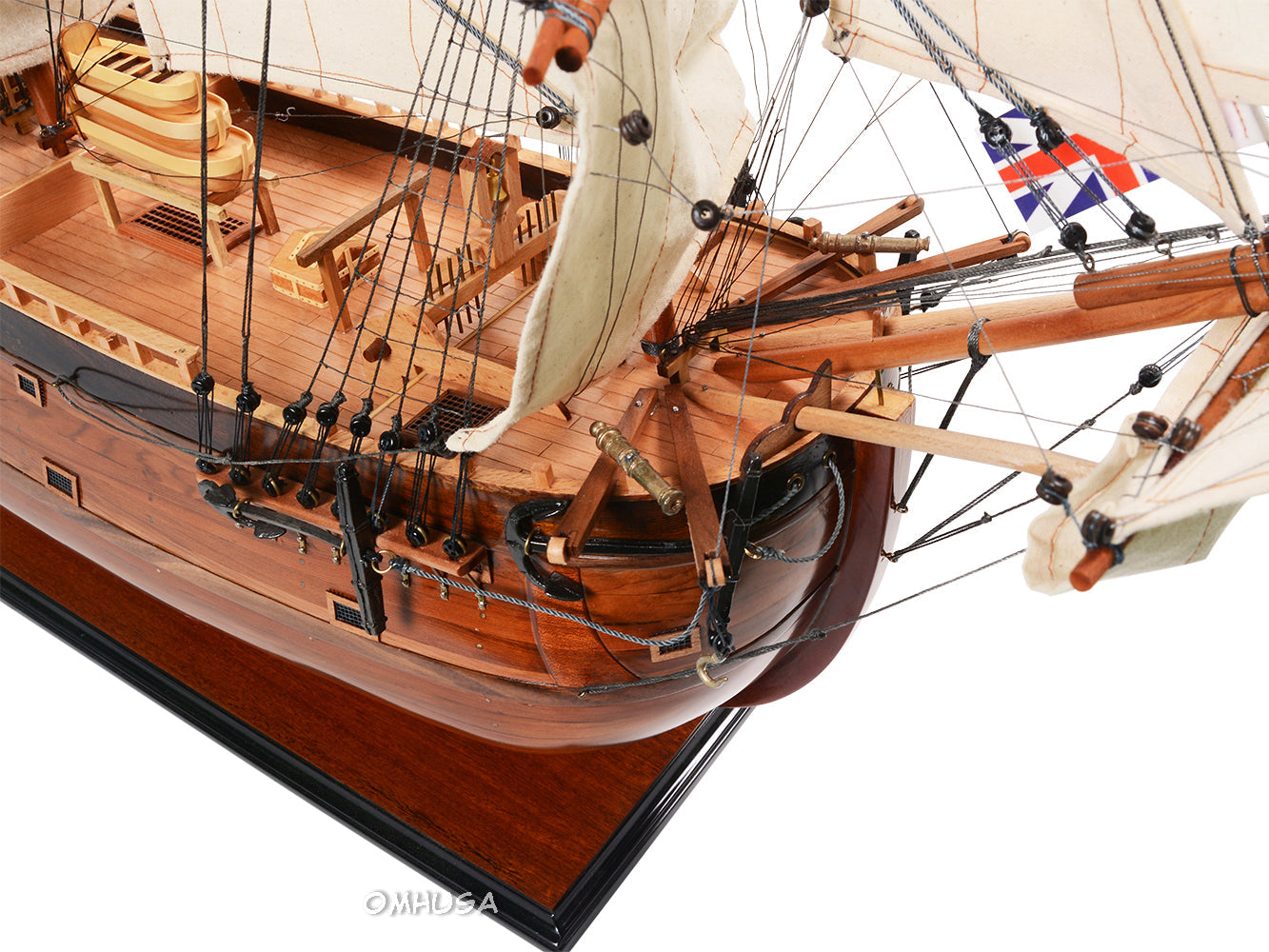 Aldo Hobbies & Creative Arts> Collectibles> Scale Model new / Wood / L: 38 W: 13 H: 32 Inches HMS Endeavour British Royal Navy James Cook Tall Ship Large Wood Model Sailboat Assembled