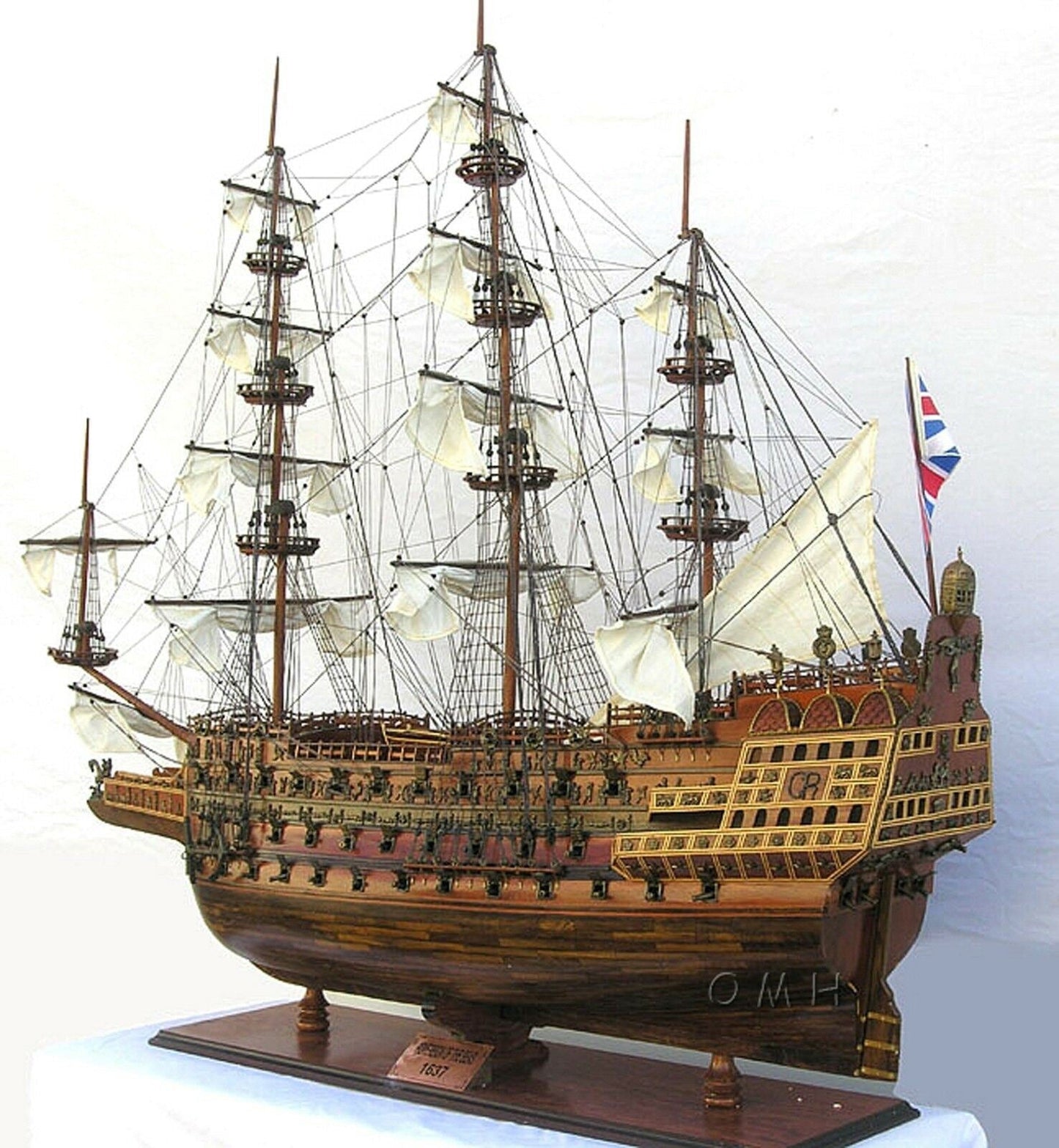 Aldo Hobbies & Creative Arts> Collectibles> Scale Model new / Wood / L: 58 W: 17 H: 53 Inches HMS Sovereign Of The Seas Royal Navy Tall Ship X Large Wood Model Assembled