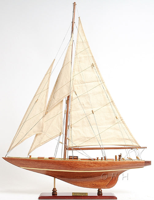 ALDO Hobbies & Creative Arts > Collectibles > Scale Models America's Cup Enterprise Yacht Small Sailboat Wood Model Assembled
