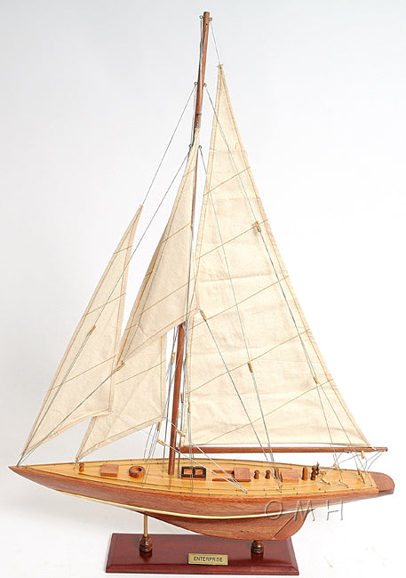 ALDO Hobbies & Creative Arts > Collectibles > Scale Models America's Cup Enterprise Yacht Small Sailboat Wood Model Assembled