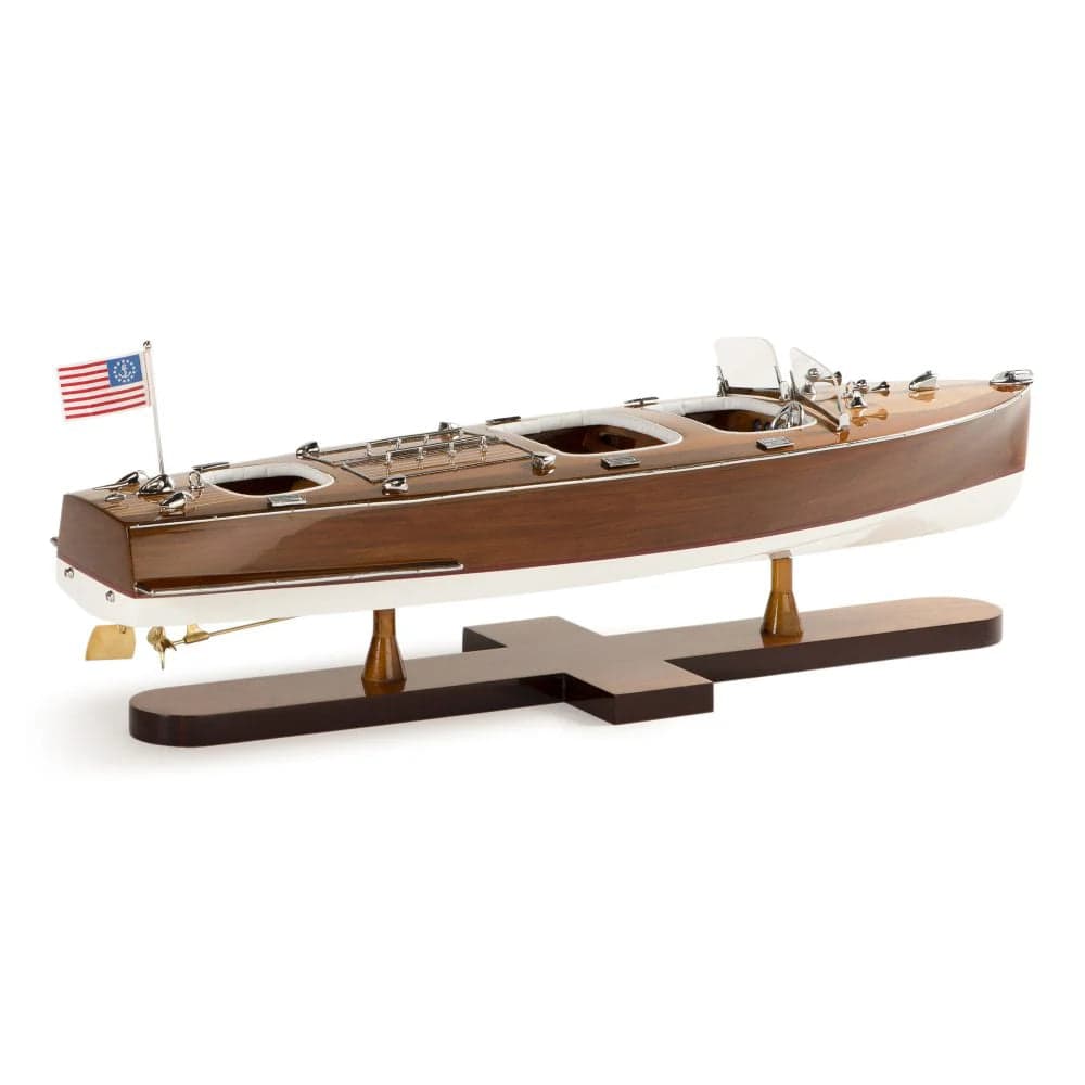 ALDO Hobbies & Creative Arts > Collectibles > Scale Models Chris Craft Triple Cockpit Speedboat Ship Model Assembled by Authentic Models