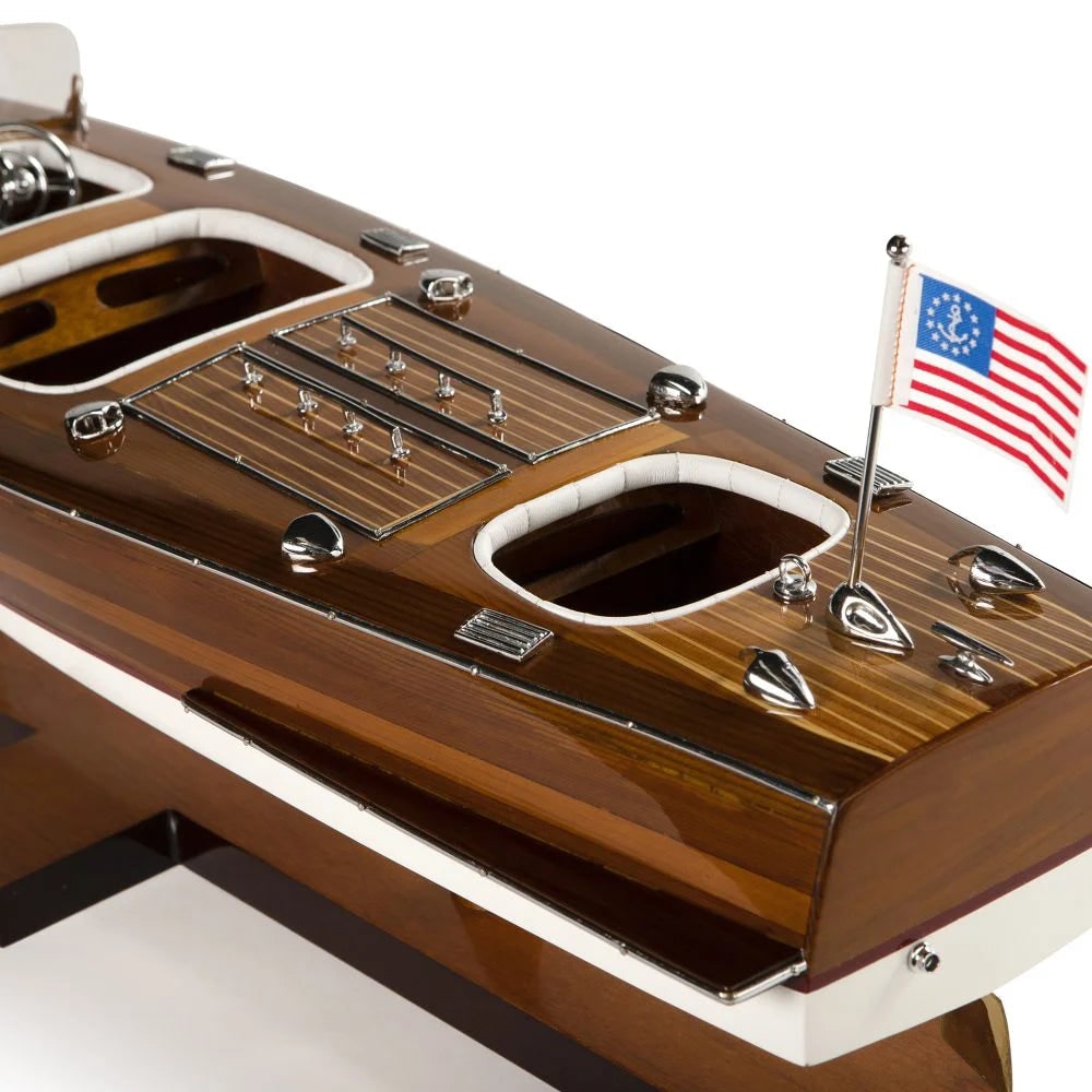 ALDO Hobbies & Creative Arts > Collectibles > Scale Models Chris Craft Triple Cockpit Speedboat Ship Model Assembled by Authentic Models