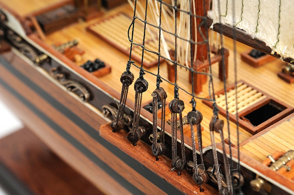 ALDO Hobbies & Creative Arts > Collectibles > Scale Models L: 24 W: 8 H: 24 Inches / NEW / Wood El Cazador The Hunter Spanish brig Tall Ship Wood Model Sailboat Assembled